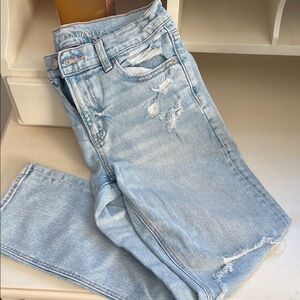 American Eagle Outfitters Light Wash Distressed Skinny Jeans
